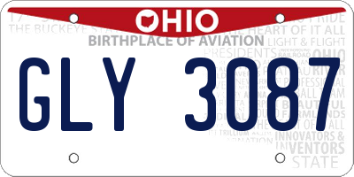 OH license plate GLY3087