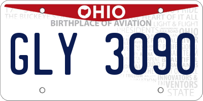 OH license plate GLY3090