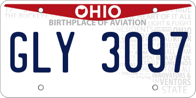 OH license plate GLY3097