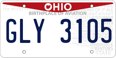 OH license plate GLY3105