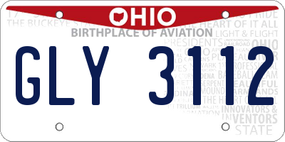 OH license plate GLY3112