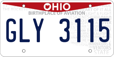 OH license plate GLY3115