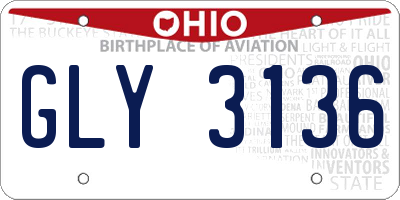 OH license plate GLY3136