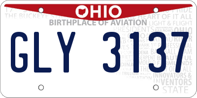OH license plate GLY3137