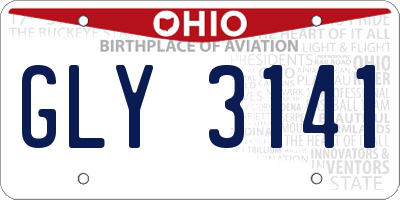 OH license plate GLY3141