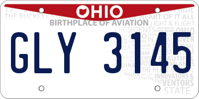 OH license plate GLY3145
