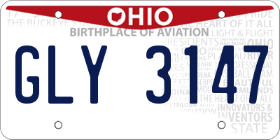OH license plate GLY3147