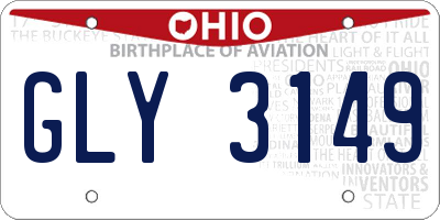 OH license plate GLY3149