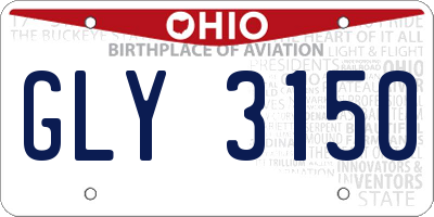 OH license plate GLY3150