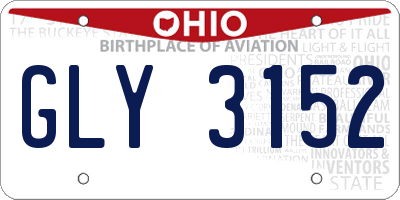 OH license plate GLY3152