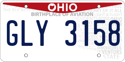 OH license plate GLY3158
