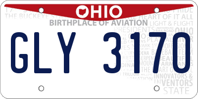 OH license plate GLY3170