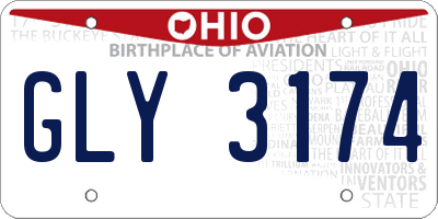 OH license plate GLY3174