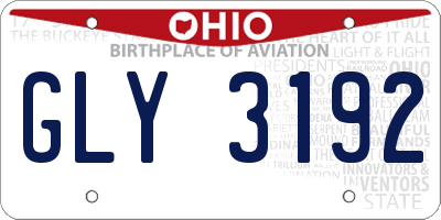 OH license plate GLY3192