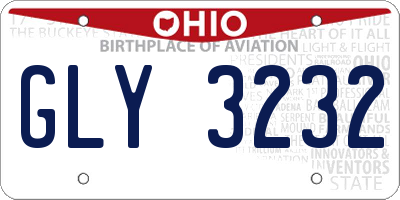 OH license plate GLY3232