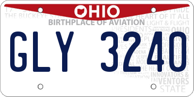 OH license plate GLY3240