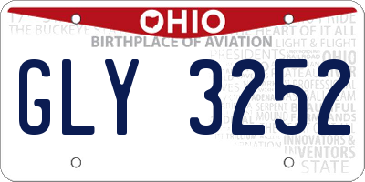 OH license plate GLY3252