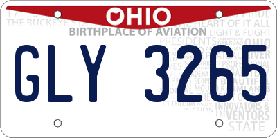 OH license plate GLY3265