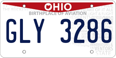 OH license plate GLY3286