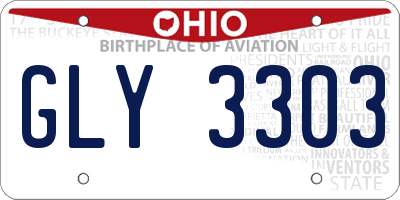 OH license plate GLY3303