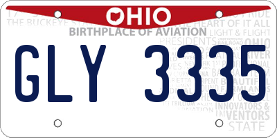 OH license plate GLY3335