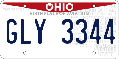 OH license plate GLY3344