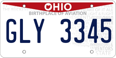 OH license plate GLY3345