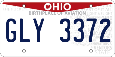 OH license plate GLY3372