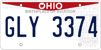 OH license plate GLY3374