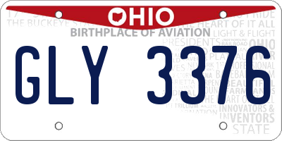 OH license plate GLY3376
