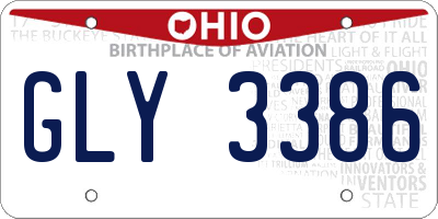 OH license plate GLY3386