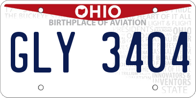 OH license plate GLY3404