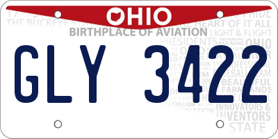 OH license plate GLY3422