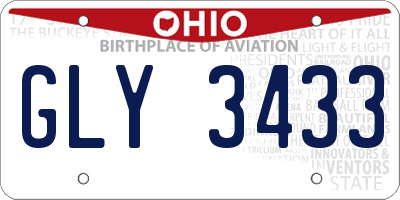 OH license plate GLY3433