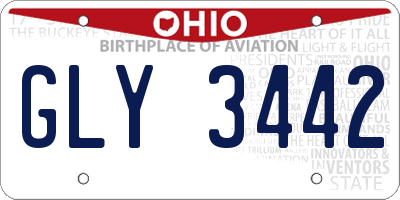 OH license plate GLY3442