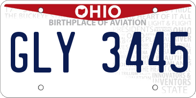 OH license plate GLY3445