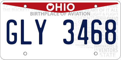 OH license plate GLY3468