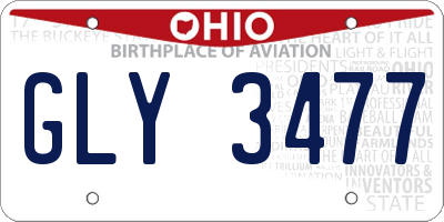 OH license plate GLY3477