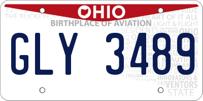 OH license plate GLY3489