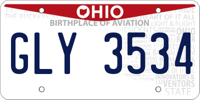 OH license plate GLY3534