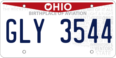 OH license plate GLY3544
