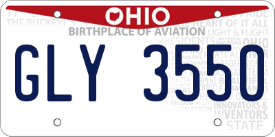 OH license plate GLY3550