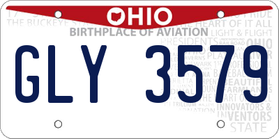 OH license plate GLY3579