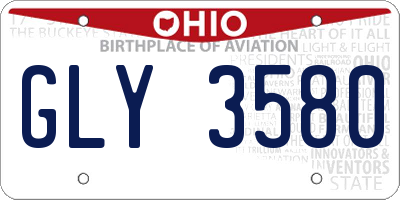 OH license plate GLY3580