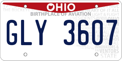 OH license plate GLY3607
