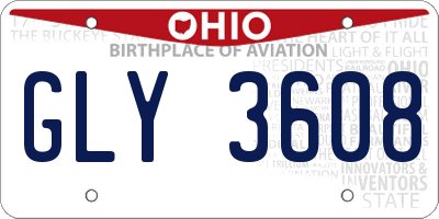 OH license plate GLY3608