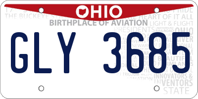 OH license plate GLY3685