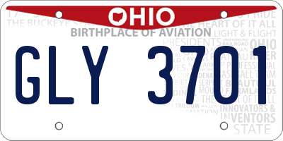 OH license plate GLY3701