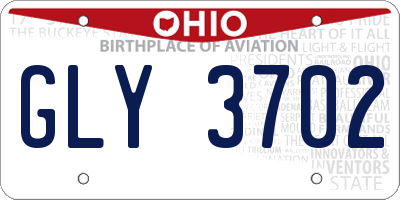 OH license plate GLY3702