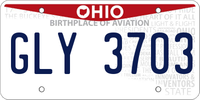 OH license plate GLY3703